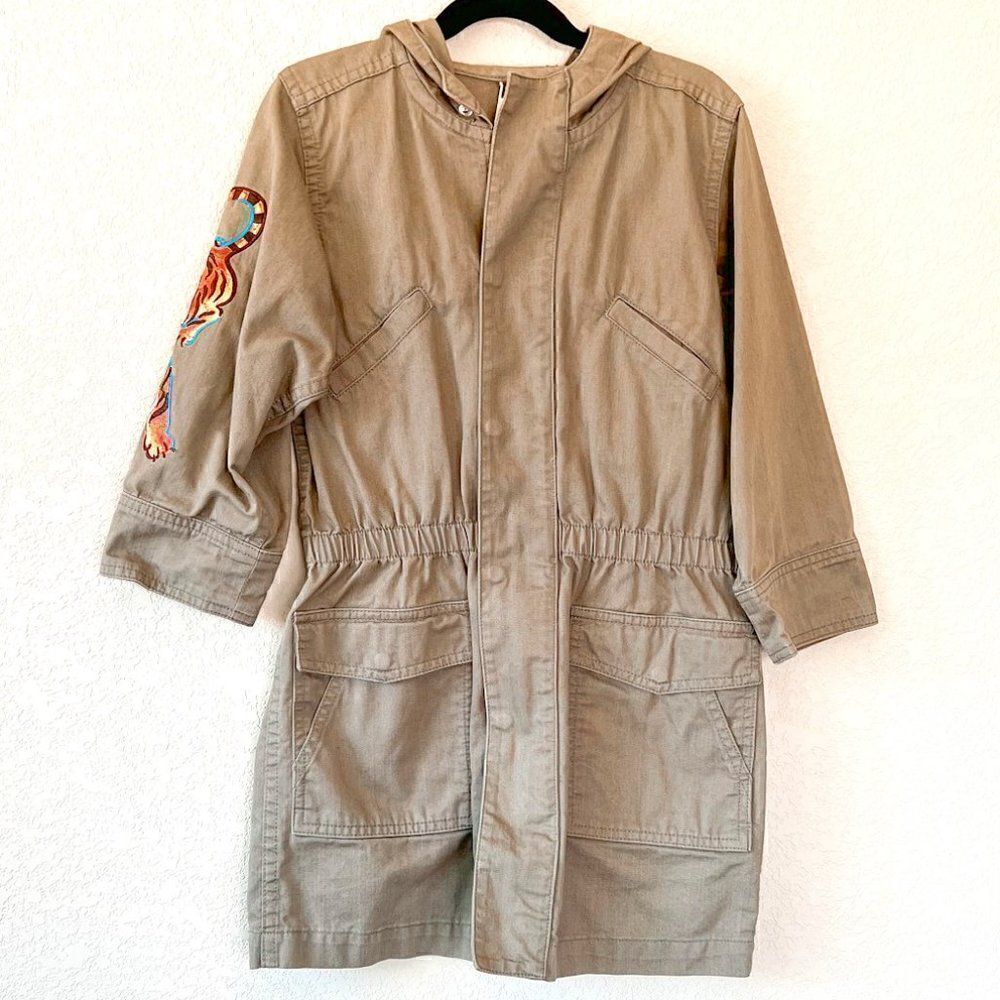 Tea Collection Utility Jacket with Tiger Patch, Size 6